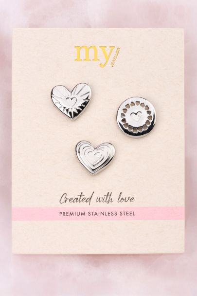 Iconic broche set zilverkleurig