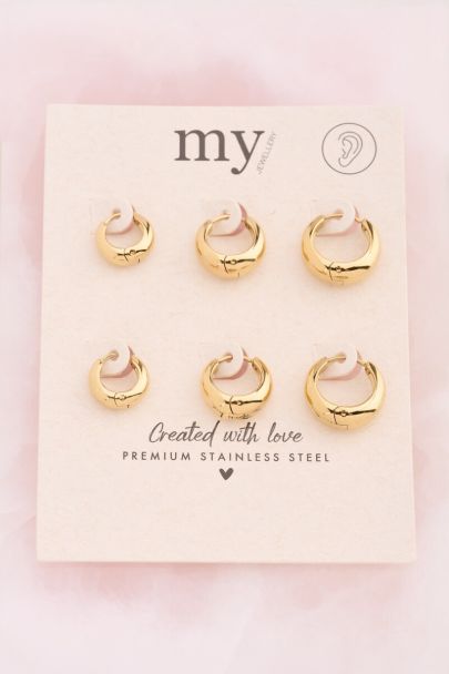 Ear game set van drie bold oorringen