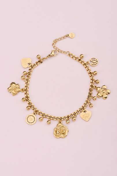 Botanical armband met candy bloemen