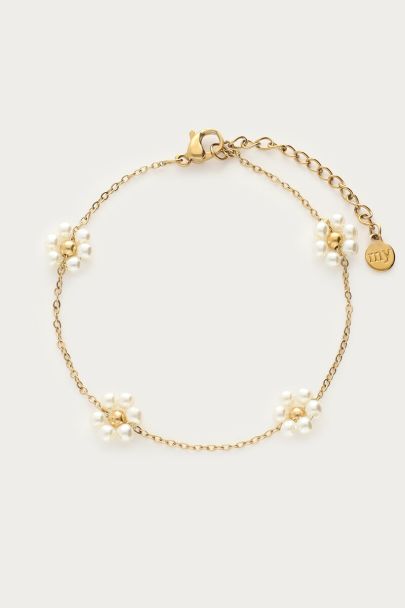 Floral faux pearl bracelet