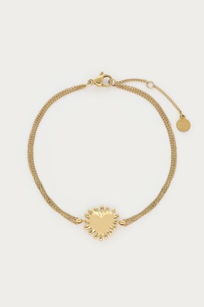 Fortune dubbele armband met hartjes zon