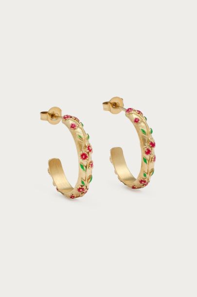 Fortune Creolen mit Vintage-Blumen
