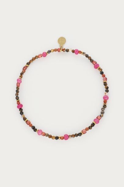 Fortune multicoloured elastic mini beaded bracelet