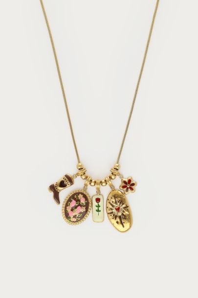 Fortune ketting met multikleur bedels