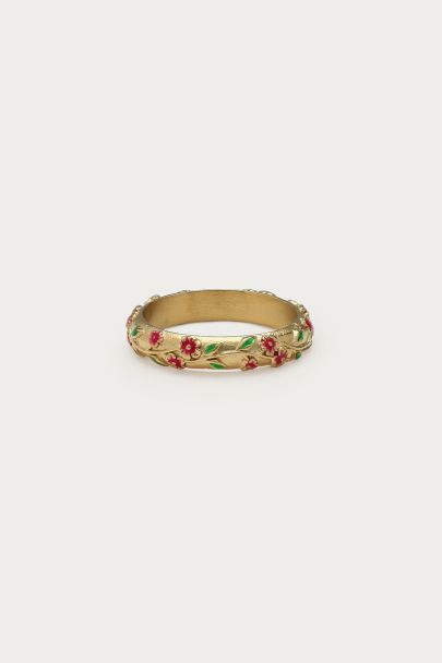 Fortune ring with vintage flowers