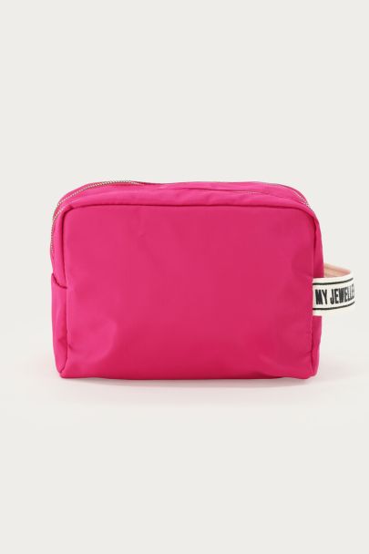 Fuchsia large toiletry bag with strap