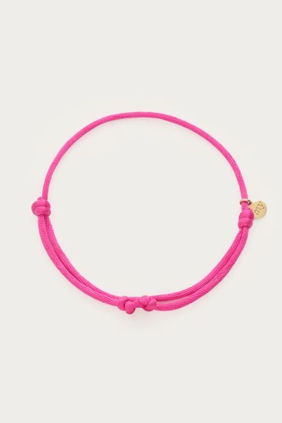 Fuchsia touw armband in satijn look