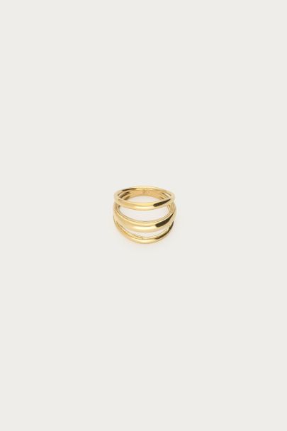 Gold-coloured scarf charm with rows | My Jewellery
