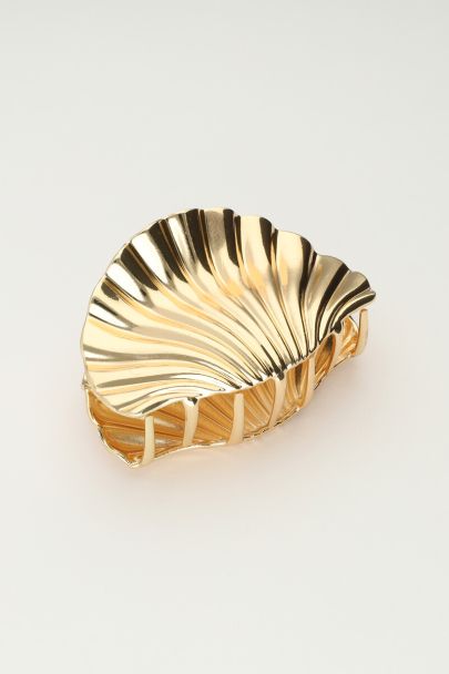 Pince à cheveux maxi coquillage couleur dorée