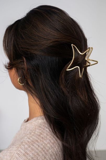 Pince à cheveux couleur dorée avec grande étoile