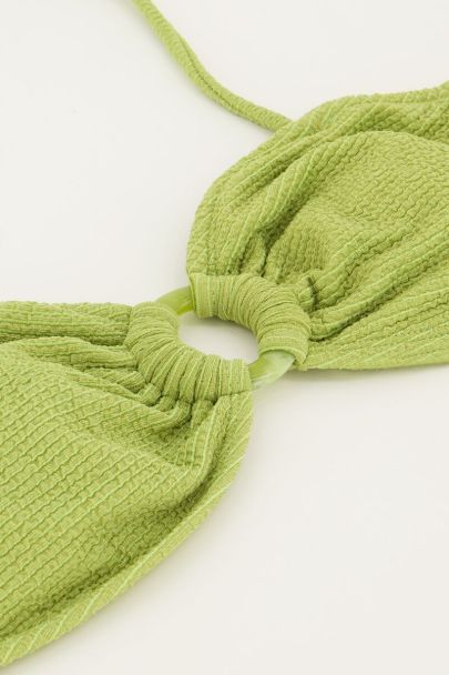 Groene bikini top bandeau met lurex