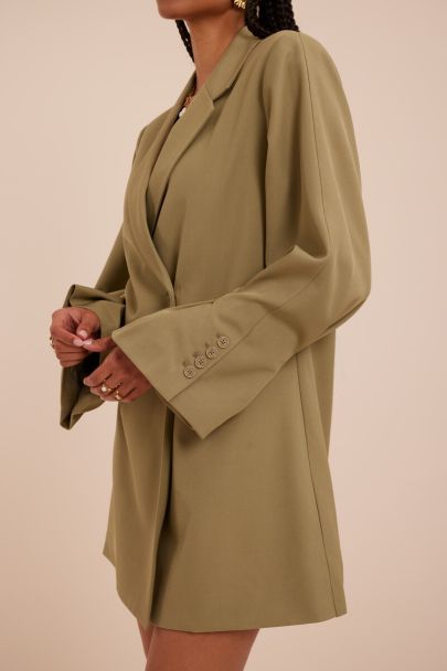 Grüner Blazer mit langen Ärmeln und Knöpfen