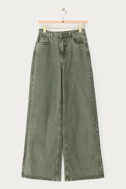 Jean large kaki