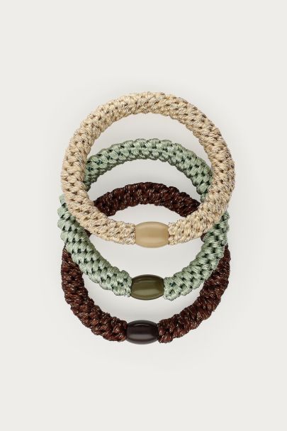 Groene haarelastieken set