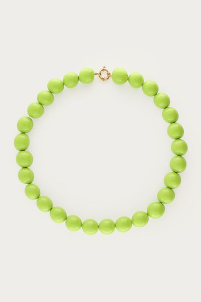 Green necklace with coarse beads | My Jewellery