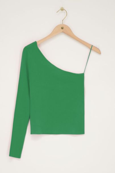 Green one-shoulder top