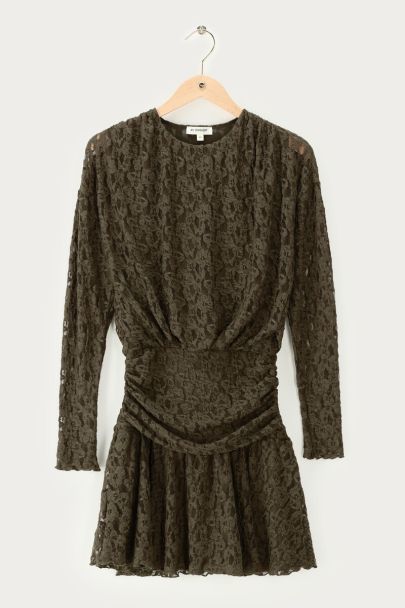 Green short lace dress