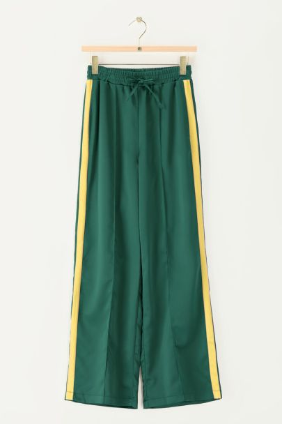 Pantalon à plis vert satiné