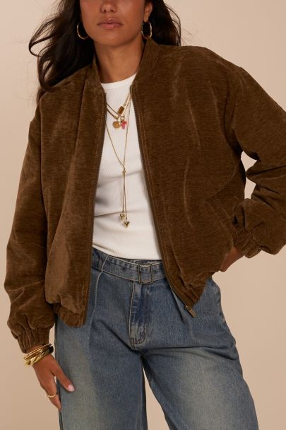 Groen velvet padded jacket