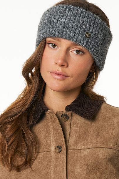 Grijs gebreide hoofdband