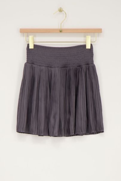 Jupe plissée grise avec ceinture élastique