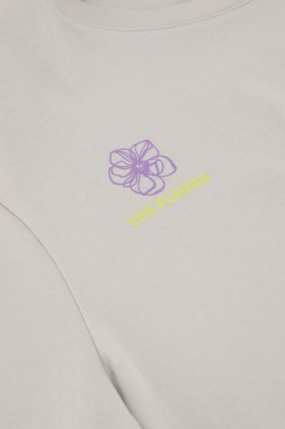 Grijs T-shirt met backprint 'Botanical'