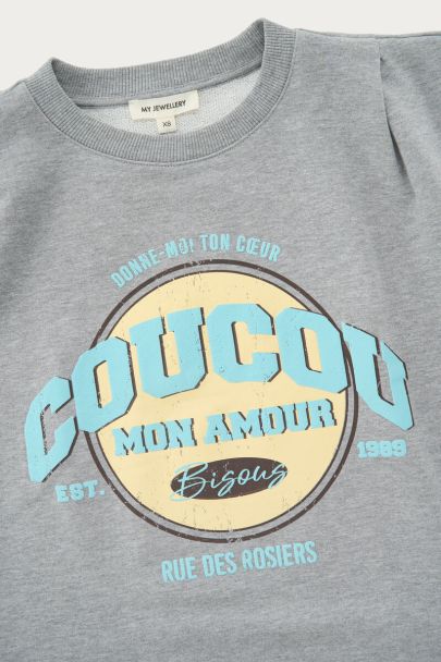 Grijs T-shirt "Coucou"