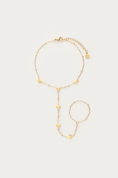 Hand ketting met meerdere hartjes