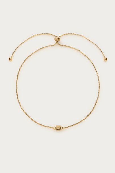 Minimalist bracelet with cube initial