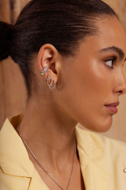 Ear Game Set aus drei Creolen mit Strasssteinen