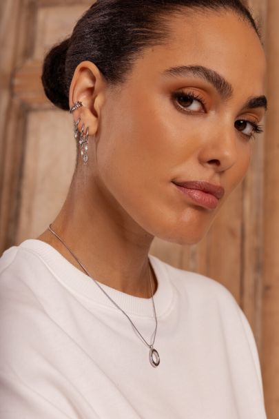 Ear Game Set aus drei Creolen mit Herz und Strass