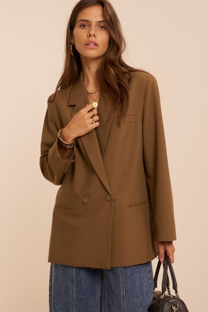 Khaki groene oversized blazer
