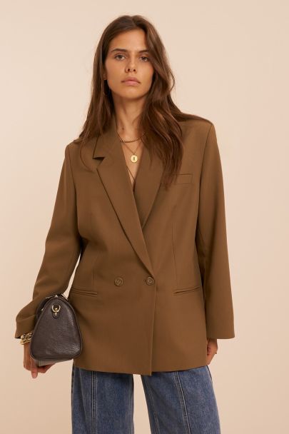 Khaki groene oversized blazer