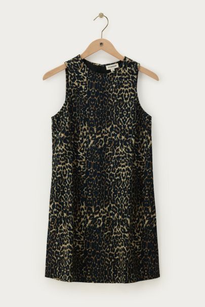 Robe en lin à imprimé léopard