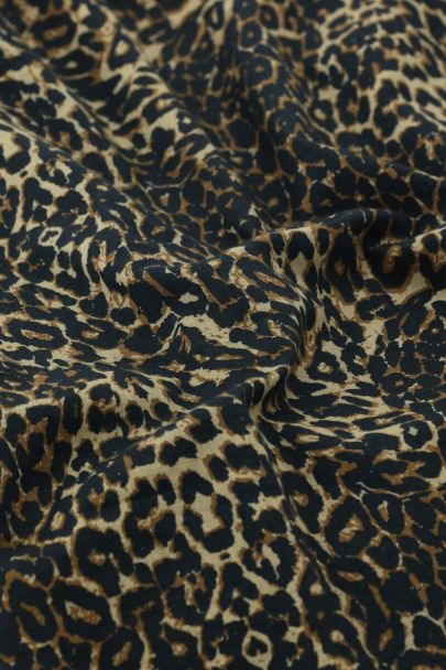 Robe en lin à imprimé léopard