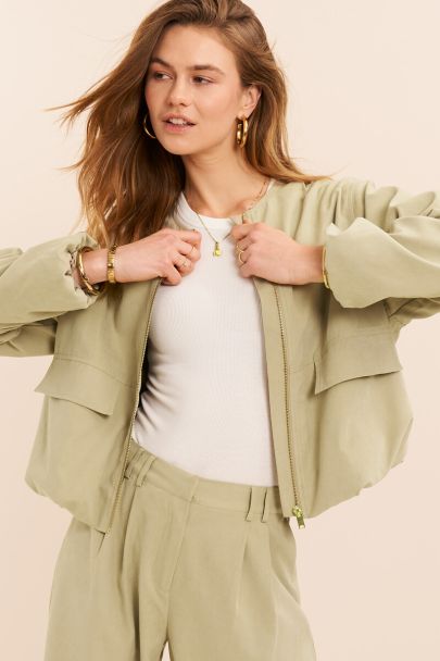 Light green balloon jacket