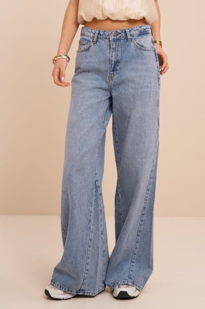Jean flare en denim bleu clair
