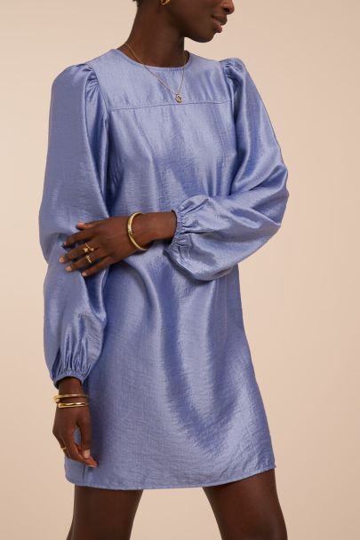 Light blue dress with long puff sleeves