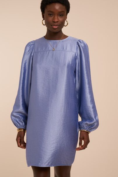 Light blue dress with long puff sleeves