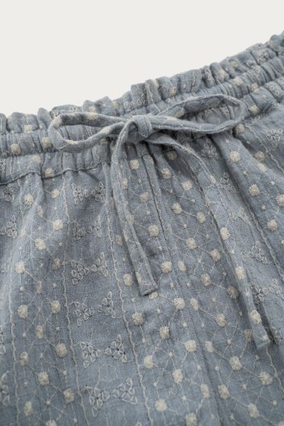 Light blue shorts with embroidery details