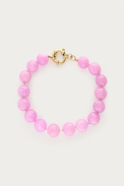 Bracelet rose p&acirc;le avec perles