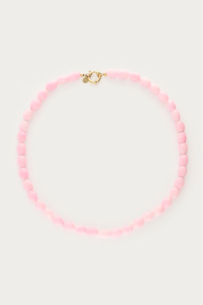 Licht roze kralenketting