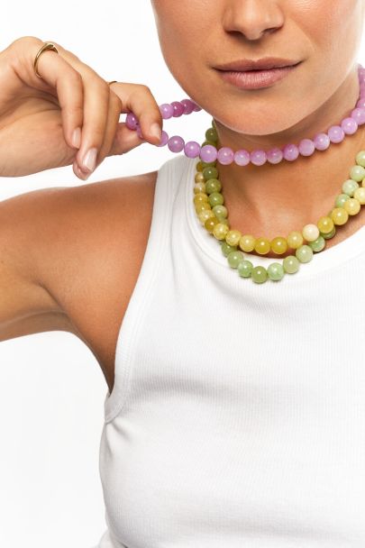 Hellrosa Kette mit Perlen