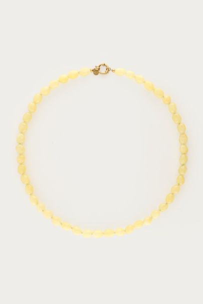 Licht gele ketting met kralen