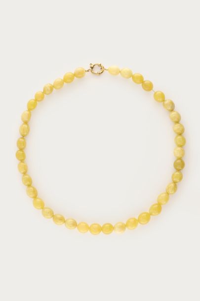 Hellgelbe Kette mit Perlen