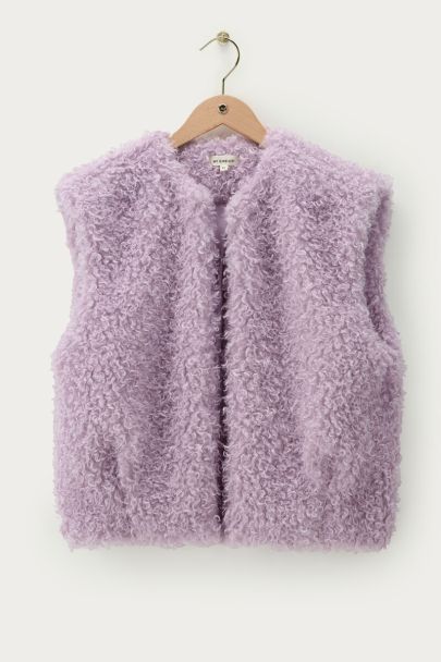 Lilac gilet faux fur
