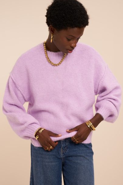 Pull oversize lilas en maille 
