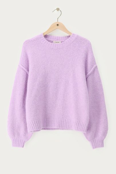 Pull oversize lilas en maille 