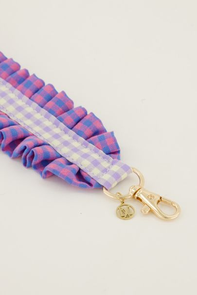 Paarse telefoonkoord met ruit