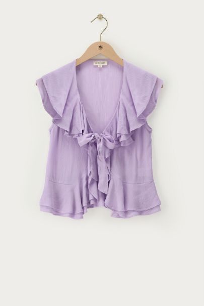 Lilac ruffle top with bow